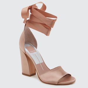 DOLCE VITA satin ankle wrap pumps
